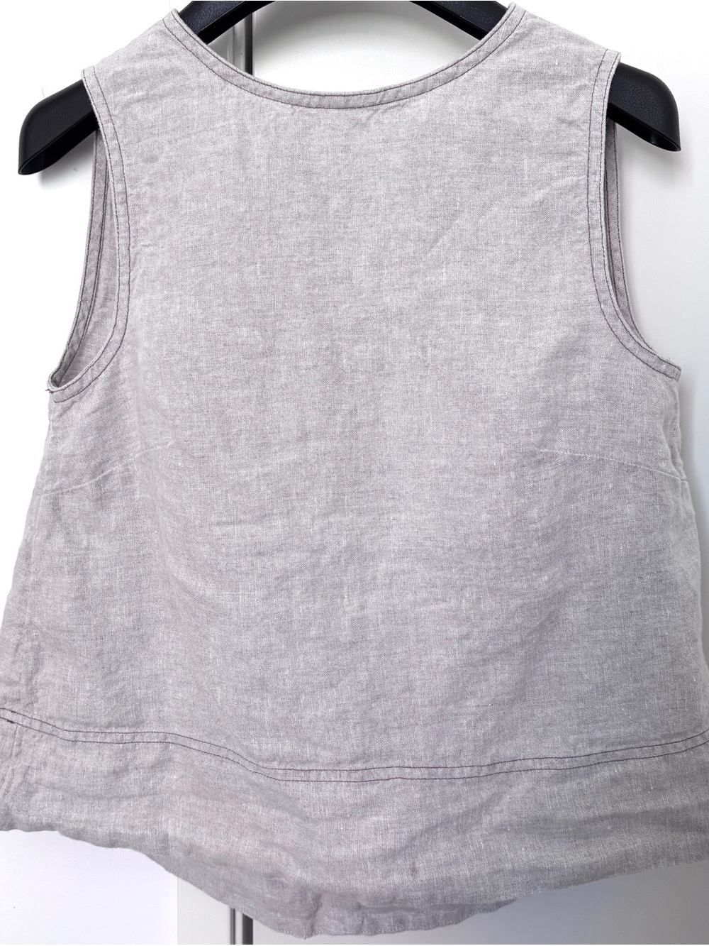 Madewell Linen Pleated Shell Top Oat XXS nu446